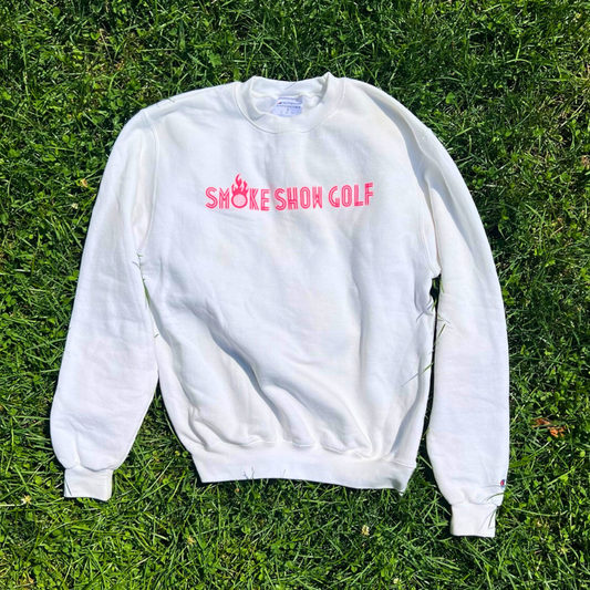 White Champion Crew Neck Sweatshirt