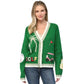 Golf Embroidered Patch Cardigan Green