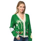 Golf Embroidered Patch Cardigan Green
