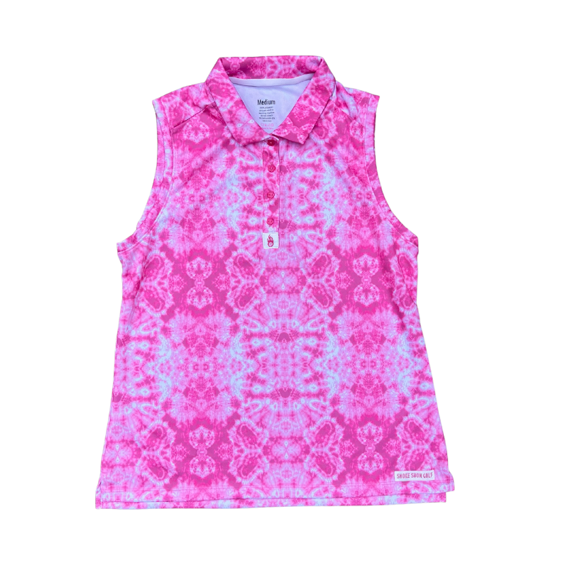 Pink Groovin' Sleeveless Polo