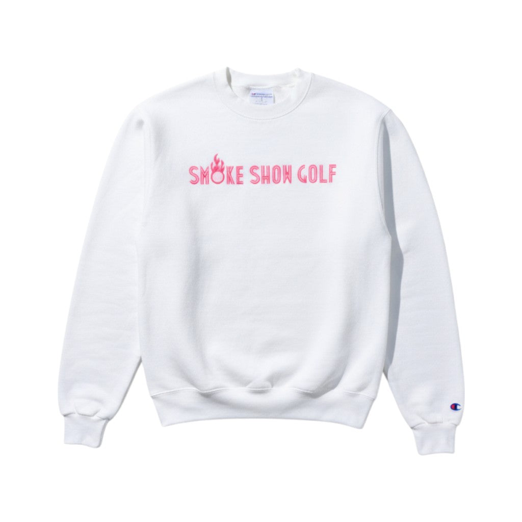 White Champion Crew Neck Sweatshirt