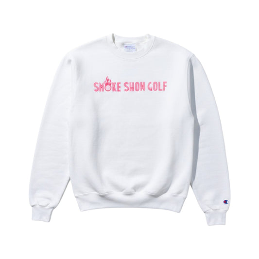 White Champion Crew Neck Sweatshirt