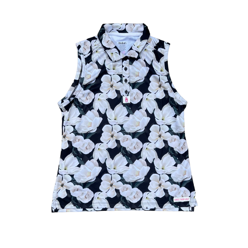 Floral Tones Sleeveless Polo